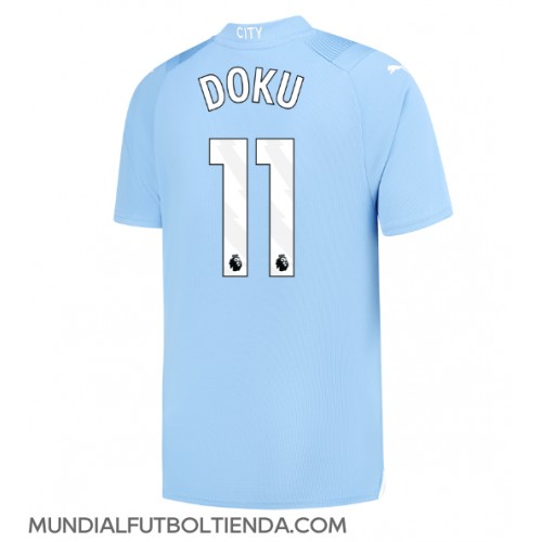 Camiseta Manchester City Jeremy Doku #11 Primera Equipación Replica 2023-24 mangas cortas